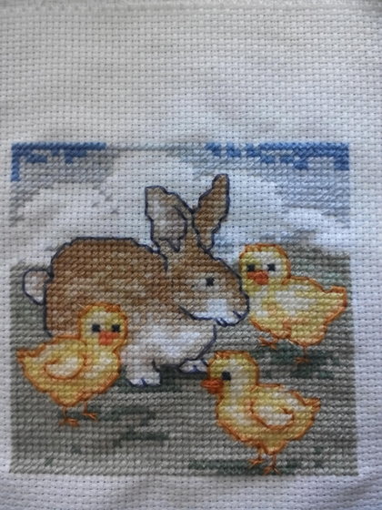 Работа «Кролик с цыплятами»