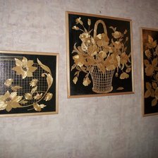 Работа «картины из соломки»