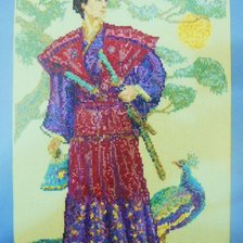 Работа «Самурай с павлином.»