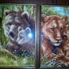 Работа «Медведица с медвежонком.Львица с львенком»
