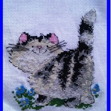 Работа «Кот на полянке»