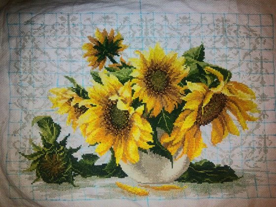 Работа «"Солнечный букет" Овен (Россия), счётный крест, 21 цвет, 40*27»