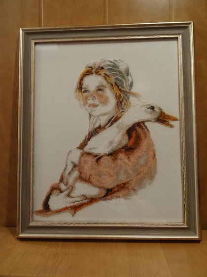 Работа «"Девочка  с  гусем"  бисер»