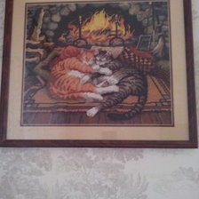 Работа «Коты у камина»