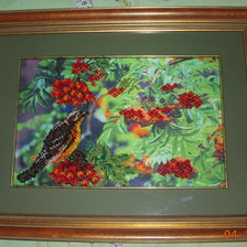 Работа «Частичная вышивка бисером Рябиновый рай»