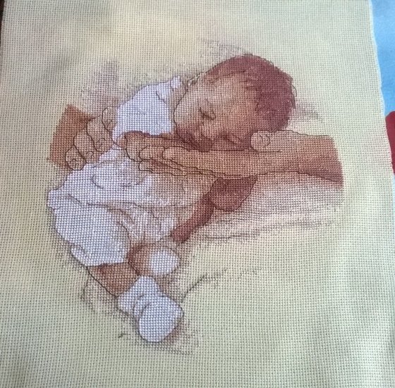 Работа «малыш у папы на руках»