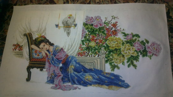 Работа «Девушка с попугаем»