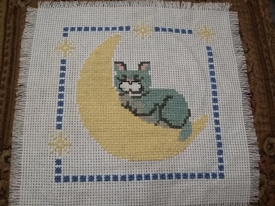 Работа «Котенок на луне»