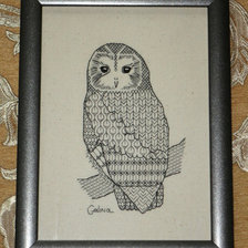 Работа «Совушка. Блэкворк»