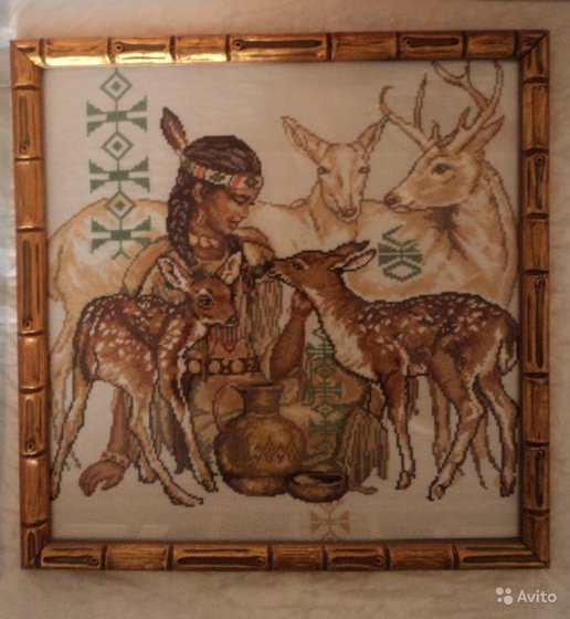 Работа «Девушка с оленями»