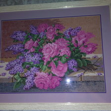 Работа «Сирень и розы»