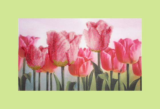 Работа «Розовые тюльпаны»