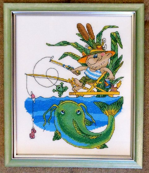 Работа «Рыбак ловит сома.»