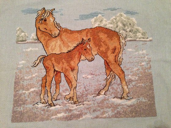 Работа «Лошадь и жеребенок»