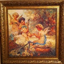 Работа «Ангелы. Три ангелочка с лютней.»