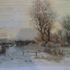Работа «Зимняя деревня»
