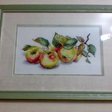 Работа «Зеленые яблоки в оформлении.»