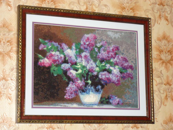 Работа «Сиреньв гжелевской вазе»