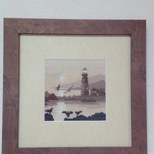 Работа «Херитаж. Свет маяка. Схема из интернета, нитки ДМС по ключу.»