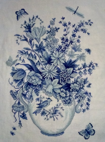 Работа «Букет, гжель»