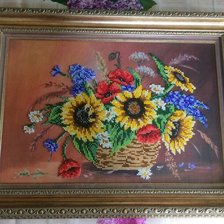 Работа «Подсолнухи в корзине»