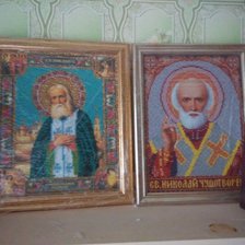 Работа «Серафим Саровский и Николай Чудотворец»