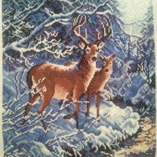 Работа «Олени в лесу»