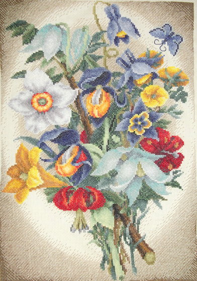 Работа «"Букет с красными лилиями".»