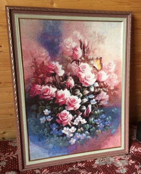 Работа «Бабочка и розы»