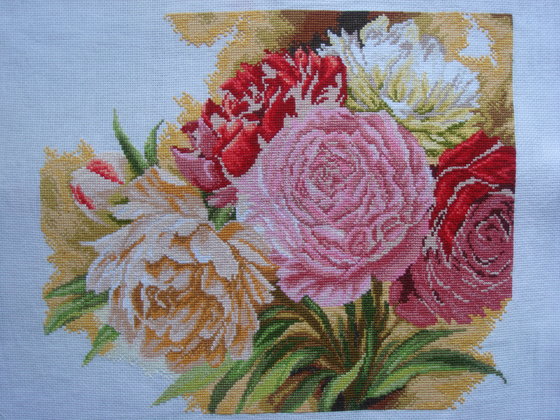 Работа «Веселенькие пионы»