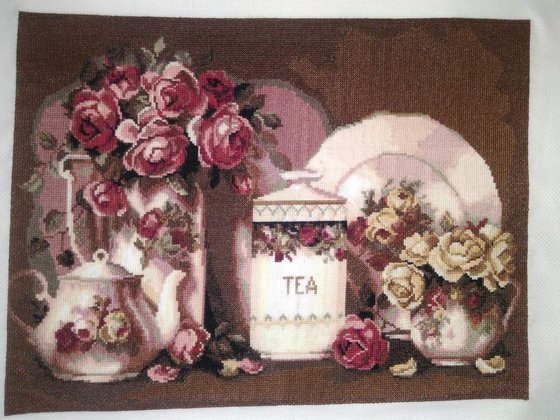 Работа «Натюрморт с розами»