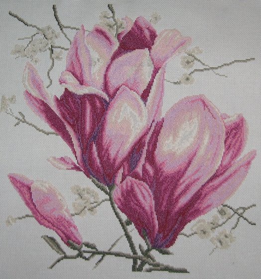 Работа «розовая магнолия»