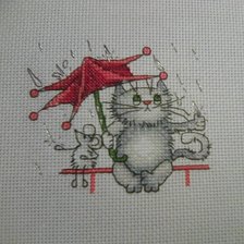 Работа «Котик и дождик»