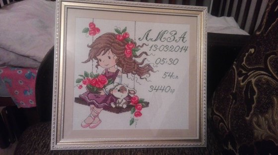 Работа «Метрика для доченьки в оформлении.»