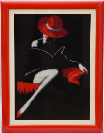 Работа «Дама в красной шляпе»