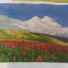 Работа «Горы и цветы»
