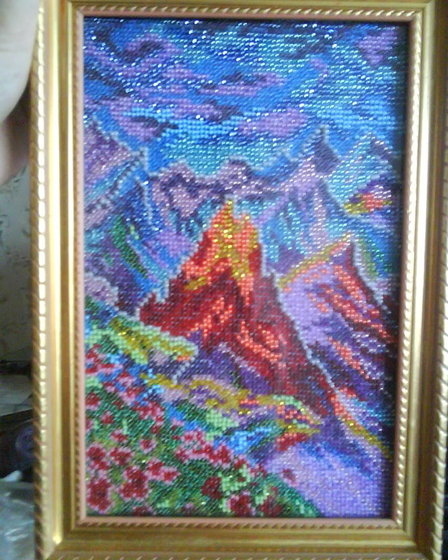 Работа «Горный пейзаж 1работа биссером»