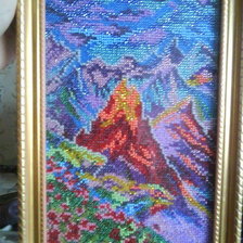 Работа «Горный пейзаж 1работа биссером»