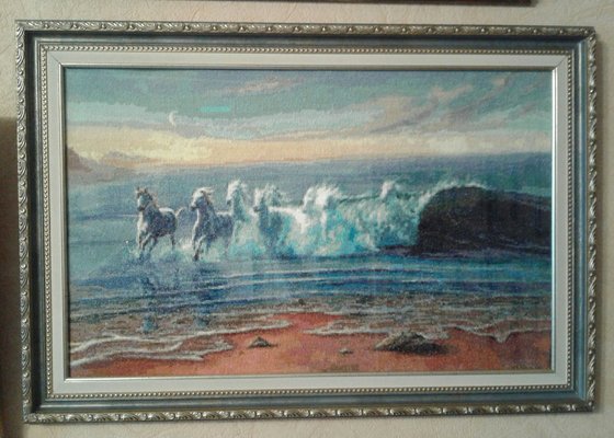 Работа «ВОЛНА" ПО МОТИВАМ КАРТИНЫ Д.УОРРЕНА.»