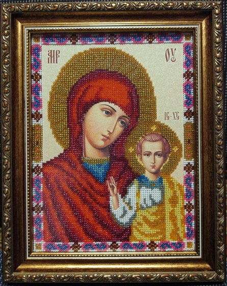 Работа «Божья матерь (бисер)»