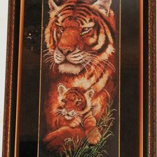 Работа «Тигрица с тигренком. Багет»