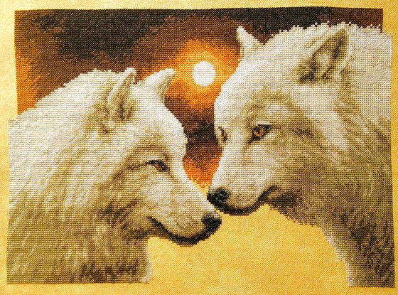 Работа «Волки в полнолуние от Vervaco»