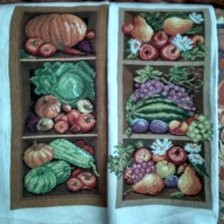 Работа «Печатная канва ."Полка с фруктами", " Полка с овощами".»