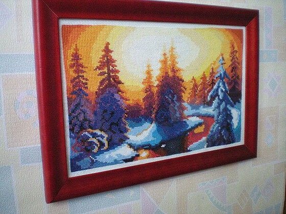 Работа «"Закат в зимнем лесу"»