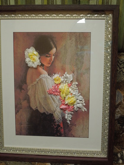 Работа «сеньорита с букетом»
