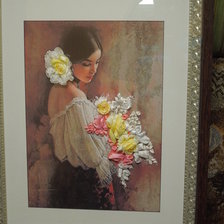 Работа «сеньорита с букетом»