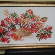 Работа «Рябина после оформления в багетной мастерской»