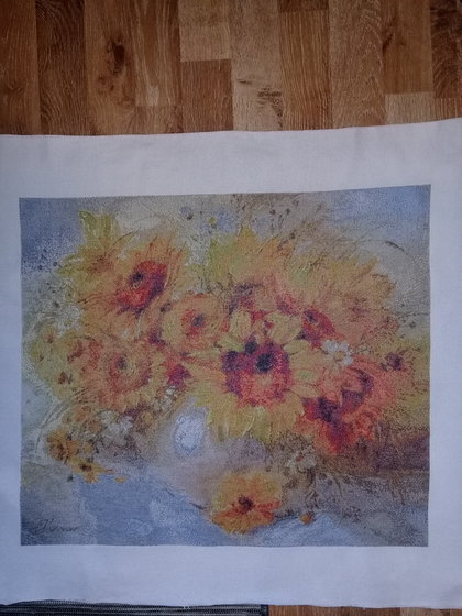 Работа «подсолнухи в вазе»