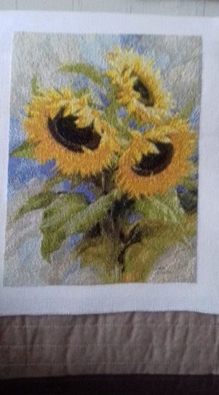 Работа «Słoneczniki 136x183 DMC 60kolorów»
