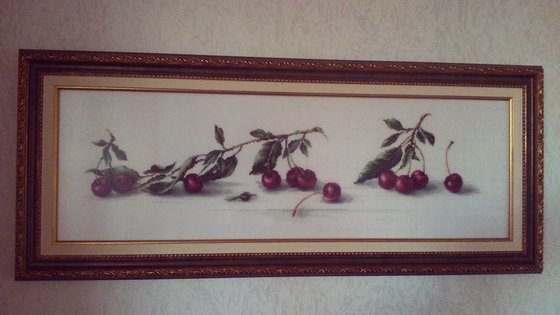Работа «"Вишни". Вышивка крестом.»